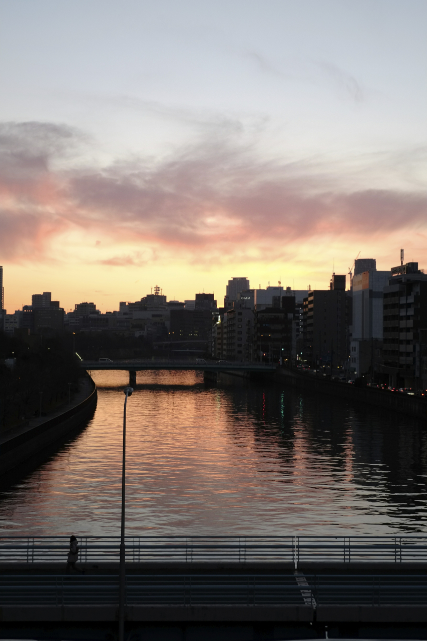 京橋の夕焼け